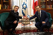 Secretary Blinken with Israeli President Isaac Herzog in Tel Aviv, Israel, October 2023