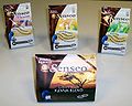 Senseo-Kaffeesorten, die 2006 in Deutschland erhältlich waren; hintere Reihe von links: Vienna, Rio de Janeiro und Sydney; vorne: Kenya Blend