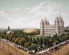 Temple Square, Salt Lake City, 1899 retouched