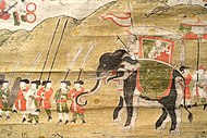 War elephant and soldiers