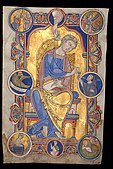 Miniature of Saint John the Evangelist; before 1147; illumination on parchment; 35.5 cm; Avesnes-sur-Helpe (France)