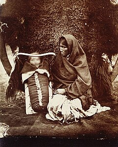 An Ojibwa woman and child, Red River Settlement, Manitoba, 1895