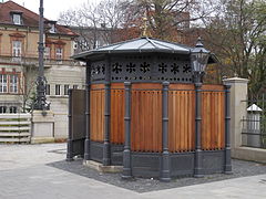 Restored heritage protected public urinal in Braunschweig, Germany