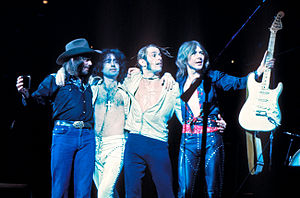 The original Bad Company lineup in 1976. Left to right: Boz Burrell, Paul Rodgers, Simon Kirke, Mick Ralphs