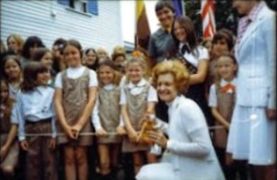 Betty Ford with Girl Scouts