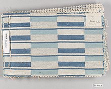 blue and white rectangular fabric pattern