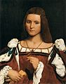 Frauenporträt von Giovanni Francesco Caroto, Louvre, ca. 1505–1510