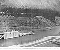 Cascade Locks, circa 1897, looking south and downriver across lower lock