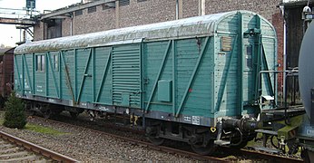 A DR rail maintenance vehicle converted from a former freight van