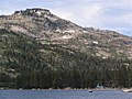 Northeast aspect of Donner Peak rises above the west end of Donner Lake