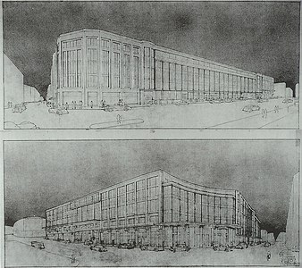 Draft of Brussels-Central railway station by Victor Horta (1913–1952)