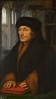 Royal Collection; the figure by Holbein and workshop, the church background added c. 1629