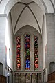 Nave and stained glass windows by Augusto Giacometti