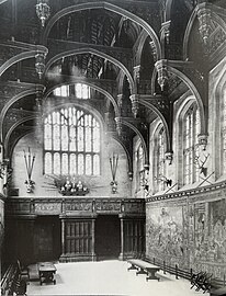 Great Hall circa 1890, after Jesse's restoration