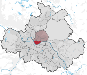 Lage des statistischen Stadtteils Innere Neustadt in Dresden