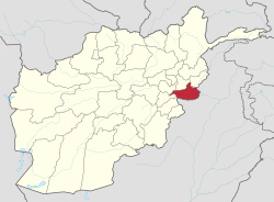 Map of Afghanistan with Nangarhar highlighted