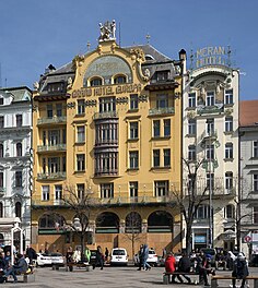 Jugendstilhotels auf dem Wenzelsplatz in Prag