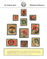 Custom printed loose-left album page displaying stamps postmarked in Prague