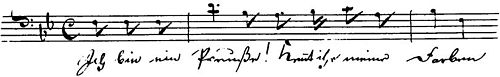 Anfang des Liedes in der Handschrift des Komponisten.