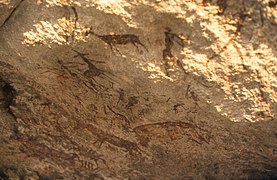 1000–2000 Jahre alte Felszeichnungen der San bei Murewa (Simbabwe)