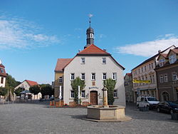 Market square with the town hall