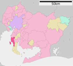Location of Tokoname in Aichi Prefecture
