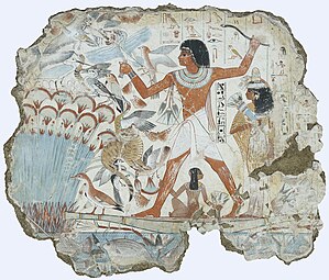 Fresco which depicts Nebamun hunting birds; c. 1350 BC