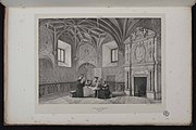 Representation of the Small Consistory, 16th century vault, fireplace by Nicolas Bachelier (1536, now destroyed), 17th century decoration.