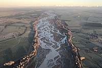 Waimakariri River with the Southern Alps in the background, Canterbury, New Zealand
