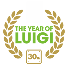 Dark Moon's release coincided with the Year of Luigi marketing campaign (logo pictured) in 2013.