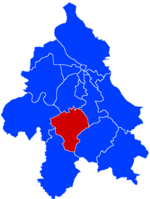 Location of Barajevo within the city of Belgrade