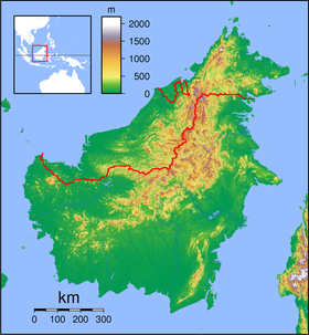 Map showing the location of Lanjak Entimau Wildlife Sanctuary