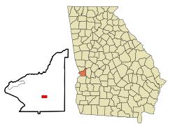 Location in Chattahoochee County and the state of Georgia