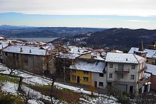 A panorama, showing a view over houses in Colazza