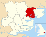 Colchester shown within Essex