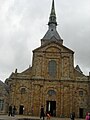 Classic facade of the church-abbey Saint-Michel.