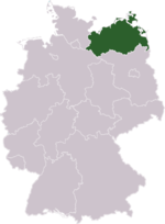 Location of Mecklenburg-Vorpommern in Germany