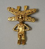 Anthropomorphic pendant; 5th–10th century; gold; height: 4.4 cm, width: 3.5 cm; Metropolitan Museum of Art (New York City, New York)