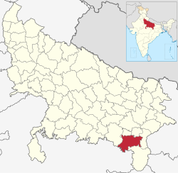 Location of Mirzapur district in Uttar Pradesh