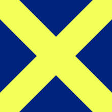 A yellow x shaped cross on a blue background formed the flag of the Stewart of Appin's regiment