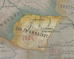Russian map of the Ganja Khanate, dated 1901