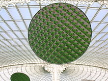 A reflective multi-facet mirror in the restored Kibble Palace
