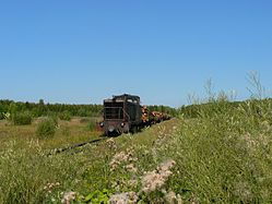 Locomotive TU7A-2787 with freight train