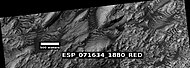 Close view of top of image of Danielson Crater, as seen by HiRISE (ESP_071634_1880).