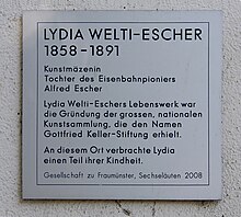 Gedenktafel Lydia Welti-Escher