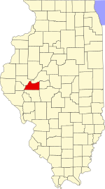Cass County's location in Illinois