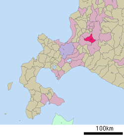 Location of Mikasa in Hokkaido (Sorachi Subprefecture)