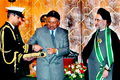 President Musharraf presenting the then Iranian President Mohammad Khatami with the Nishan-e-Pakistan