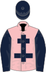 Pink, Dark Blue Cross of Lorraine, sleeves and cap
