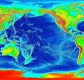 Karte vom Pazifischen Ozean mit Meeresbodenstrukturen